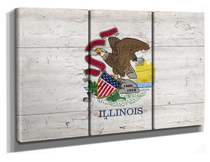 Bella Frye Illinois Flag Wall Art - Vintage State of Illinois Sign