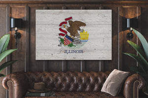 Bella Frye Illinois Flag Wall Art - Vintage State of Illinois Sign