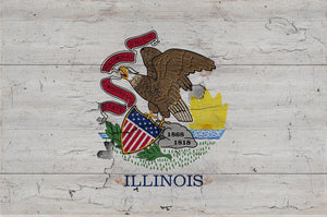 Bella Frye Illinois Flag Wall Art - Vintage State of Illinois Sign