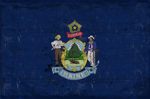 Bella Frye Maine Flag Wall Art - Vintage State of Maine Sign