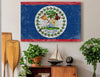 Bella Frye Belize Flag Wall Art - Vintage Belize Flag Sign Weathered Wood Style on Canvas