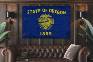 Bella Frye Oregon Flag Wall Art - Vintage State of Oregon Sign