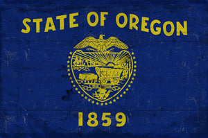 Bella Frye Oregon Flag Wall Art - Vintage State of Oregon Sign