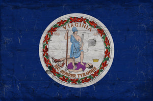 Bella Frye Virginia Flag Wall Art - Vintage State of Virginia Sign