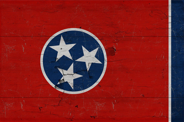 Bella Frye Tennessee Flag Wall Art - Vintage State of Tennessee Sign