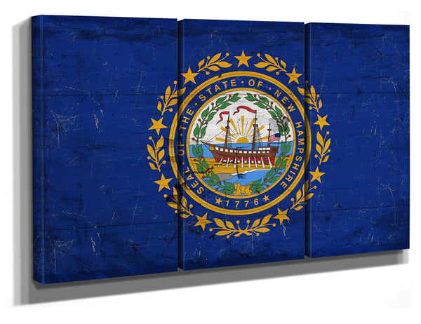 Bella Frye New Hampshire Flag Wall Art - Vintage State of New Hampshire Sign