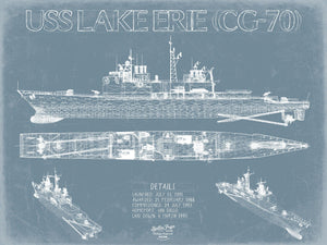 Bella Frye USS Lake Erie (CG-70) Blueprint Wall Art - Original Cruiser Print