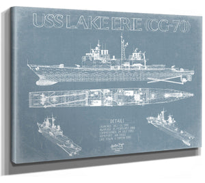 Bella Frye USS Lake Erie (CG-70) Blueprint Wall Art - Original Cruiser Print