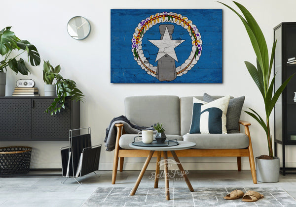 Bella Frye Northern Mariana Islands Flag Wall Art - Vintage State of Northern Mariana Islands Sign