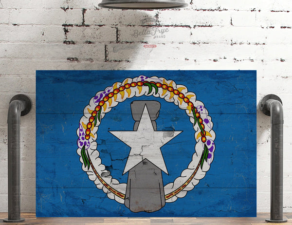 Bella Frye Northern Mariana Islands Flag Wall Art - Vintage State of Northern Mariana Islands Sign