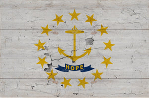 Bella Frye Rhode Island Flag Wall Art - Vintage State of Rhode Island Sign