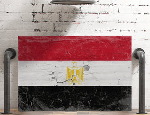 Bella Frye Egypt Flag Wall Art - Vintage Egypt Flag Sign Weathered Wood Style on Canvas