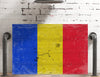 Bella Frye Romania Flag Wall Art - Vintage Romania Flag Sign Weathered Wood Style on Canvas