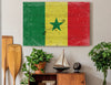 Bella Frye Senegal Flag Wall Art - Vintage Senegal Flag Sign Weathered Wood Style on Canvas