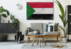 Bella Frye Sudan Flag Wall Art - Vintage Sudan Flag Sign Weathered Wood Style on Canvas
