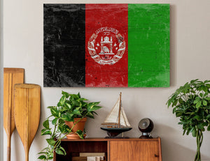 Bella Frye Vintage Afghanistan Wall Art - Rustic Wood Look on Canvas Print