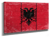 Bella Frye Albania Flag Wall Art - Vintage Albania Flag Sign Weathered Wood Style on Canvas