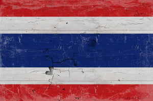 Bella Frye Thailand Flag Wall Art - Vintage Thailand Flag Sign Weathered Wood Style on Canvas