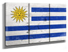 Bella Frye Uruguay Flag Wall Art - Vintage Uruguay Flag Sign Weathered Wood Style on Canvas