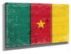 Bella Frye 72 x 40 (3 Panel) Cameroon Flag Wall Art - Vintage Cameroon Flag Sign Weathered Wood Style on Canvas