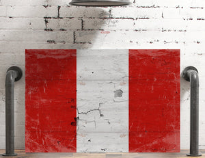 Bella Frye Peru Flag Wall Art - Vintage Peru Flag Sign Weathered Wood Style on Canvas