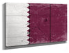 Bella Frye Qatar Flag Wall Art - Vintage Qatar Flag Sign Weathered Wood Style on Canvas