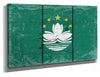 Bella Frye Macau Flag Wall Art - Vintage Macau Flag Sign Weathered Wood Style on Canvas