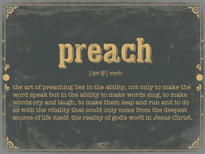 Bella Frye Preach Word Definition Wall Art - Gift for Preach Dictionary Artwork