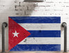 Bella Frye Cuba Flag Wall Art - Vintage Cuba Flag Sign Weathered Wood Style on Canvas