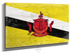 Bella Frye 14" x 11" / Stretched Canvas Wrap Brunei Flag Wall Art - Vintage Brunei Flag Sign Weathered Wood Style on Canvas