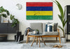 Bella Frye Mauritius Flag Wall Art - Vintage Mauritius Flag Sign Weathered Wood Style on Canvas