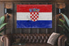 Bella Frye Croatia Flag Wall Art - Vintage Croatia Flag Sign Weathered Wood Style on Canvas