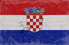 Bella Frye Croatia Flag Wall Art - Vintage Croatia Flag Sign Weathered Wood Style on Canvas