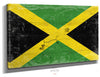 Bella Frye Jamaica Flag Wall Art - Vintage Jamaica Flag Sign Weathered Wood Style on Canvas