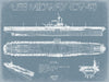 Bella Frye USS Midway (CV-41) Blueprint Wall Art - Original Carrier Print