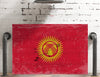 Bella Frye Kyrgyzstan Flag Wall Art - Vintage Kyrgyzstan Flag Sign Weathered Wood Style on Canvas