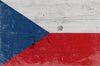Bella Frye Czech Republic Flag Wall Art - Vintage Czech Republic Flag Sign Weathered Wood Style on Canvas