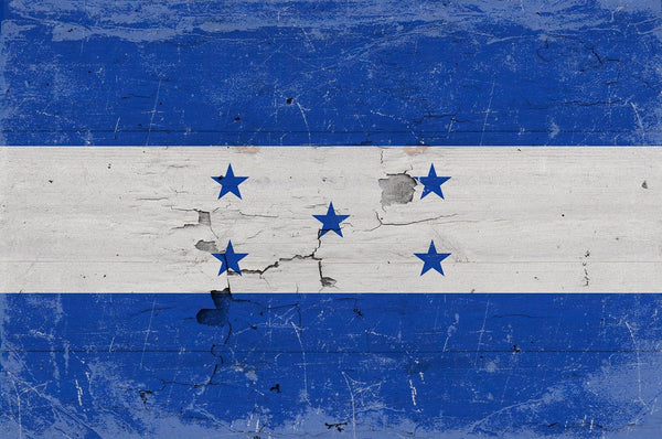 Bella Frye Honduras Flag Wall Art - Vintage Honduras Flag Sign Weathered Wood Style on Canvas