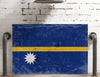 Bella Frye Nauru Flag Wall Art - Vintage Nauru Flag Sign Weathered Wood Style on Canvas