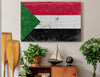 Bella Frye Sudan Flag Wall Art - Vintage Sudan Flag Sign Weathered Wood Style on Canvas