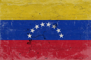 Bella Frye Venezuela Flag Wall Art - Vintage Venezuela Flag Sign Weathered Wood Style on Canvas