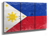 Bella Frye Philippines Flag Wall Art - Vintage Philippines Flag Sign Weathered Wood Style on Canvas