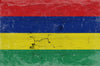 Bella Frye Mauritius Flag Wall Art - Vintage Mauritius Flag Sign Weathered Wood Style on Canvas