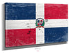 Bella Frye Dominican Republic Flag Wall Art - Vintage Dominican Republic Flag Sign Weathered Wood Style on Canvas