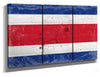 Bella Frye Costa Rica Flag Wall Art - Vintage Costa Rica Flag Sign Weathered Wood Style on Canvas