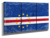 Bella Frye 36" x 24" / 3 Panel Canvas Wrap Cape Verde Flag Wall Art - Vintage Cape Verde Flag Sign Weathered Wood Style on Canvas