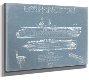 Bella Frye USS Princeton (CVL-23) Blueprint Wall Art - Original Carrier Print