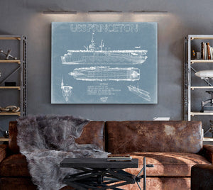 Bella Frye USS Princeton (CVL-23) Blueprint Wall Art - Original Carrier Print