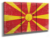 Bella Frye North Macedonia Flag Wall Art - Vintage North Macedonia Flag Sign Weathered Wood Style on Canvas