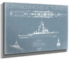 Bella Frye USS Richmond K. Turner (DLG-20 / CG-20) Blueprint Wall Art - Original Cruiser Print